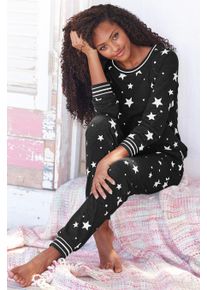 Vivance Dreams Damen Pyjama, Gr. 36, grau, Single Jersey, Obermaterial: 100% Baumwolle, gemustert, casual, Homewear-Sets, mit Sternedruck
