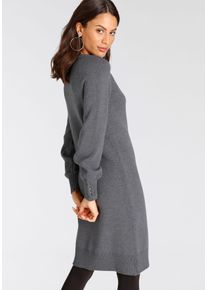 Laura Scott Damen Strickkleid, grau, feminin, Gr. 42, unifarben, clean, Strick, Obermaterial: 50% Viskose, 26% Polyamid, 24% Polyester, Kleider,