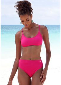 Lascana Damen Bustier-Bikini-Top "Lolo", pink, Gr. 34, unifarben, Recycling-Polyamid, Bikini-Oberteile, in sportlichem Design