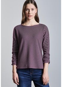 Street One Damen 3/4-Arm-Shirt, lila, casual, Gr. 36, gestreift, Web, 95% Baumwolle, 5% Elasthan , Shirts, mit U-Boot-Ausschnitt