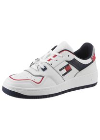 Tommy Jeans Herren Keilsneaker "TJM RETRO BASKET CUPSOLE", Gr. 41, bunt, Leder, Lederimitat, kontrastfarbene Details, sportlich, Schuhe, Schnürschuh,