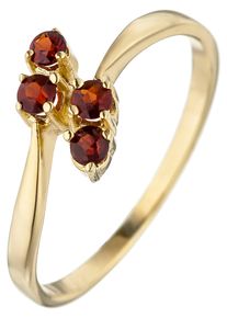 Jobo Damen Goldring, 50, Gelbgold 375, gelb, Gelbgold 375, Fingerringe, 375 Gold mit Granat