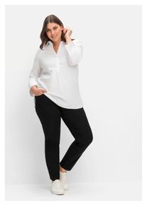 sheego Damen Stretch-Hose "Große Größen", schwarz, casual, Gr. 44, unifarben, Obermaterial: 98% Baumwolle, 2% Elasthan, Hosen, schmal, im