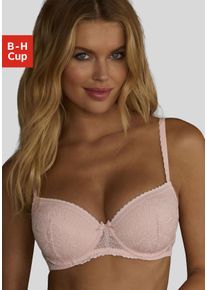 Lascana Damen Schalen-BH "Luciana", Gr. 100, rosa, Spitze, Obermaterial: 89% Polyamid, 11% Elasthan, feminin, BHs, aus zarter Spitze, Dessous