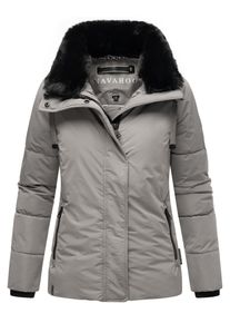 Navahoo Damen Winterjacke "Frostii XIV", grau, modisch, Gr. XL, Material: 100% Polyester, Jacken, modische Damen Winter Steppjacke mit Kunstfellkragen
