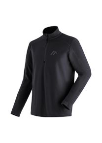 Maier Sports Herren Fleecepullover "Dennis", schwarz, Gr. 46, 100% Polyester, Sweatshirts, Herren Fleece, funktioneller Midlayer, Half-Zip, Regular