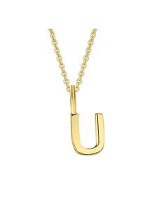 ONE ELEMENT Damen Ketten-Anhänger "Buchstabe U Buchstaben Anhänger aus 333 Gelbgold", U, Gelbgold 333, gold, Gelbgold 333, Schmuckanhänger, Damen