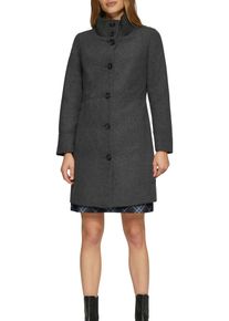 s.Oliver Damen Langmantel, grau, casual, Gr. 36, unifarben, Twill, Obermaterial: 70% Polyester, 30% Wolle. Futter: 100% Polyester, Mäntel, mit