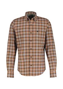 Lerros Herren Karohemd "Lerros Karohemd in wertiger Fischgratqualität", beige, Gr. S, 100% Baumwolle, Hemden