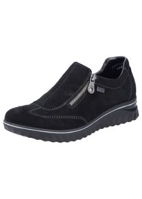 Rieker Damen Slip-On Sneaker, Gr. 41, schwarz, Veloursleder, sportlich, Schuhe, Freizeitschuh, Halbschuh, Outdoorschuh mit RiekerTEX-Membran