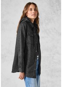 Cecil Damen Kurzjacke, schwarz, casual, Gr. XL, unifarben, Stoff, 80% Polyester, 20% Baumwolle, Jacken, mit Knopfleiste