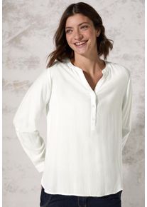 Cecil Damen Langarmbluse, weiß, casual, Gr. XXL, unifarben, Stoff, 100% Viskose, Blusen, aus softer Viskose