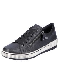 Remonte Damen Plateausneaker, Gr. 36, schwarz, Leder, sportlich, Schuhe, Freizeitschuh, Halbschuh, Schnürschuh mit Außenreißverschluss