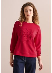 Cecil Damen Sweatshirt, rot, casual, Gr. XXL, bedruckt, Sweatware, 48% Modal, 45% Polyester, 7% Elasthan, Sweatshirts, mit Rundhalsausschnitt