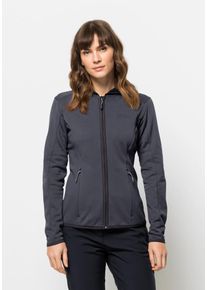 Jack Wolfskin Damen Fleecejacke "BAISELBERG HOODED FZ W", grau, Gr. M, OBERSTOFF 95% POLYESTER, 5% ELASTHAN LINING 100% POLYESTER, Jacken