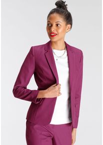 Tamaris Damen Kurzblazer, lila, feminin, Gr. 38, unifarben, Web, Obermaterial: 93% Polyester, 7% Elasthan. Futter: 100% Polyester, Blazer, in