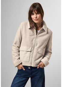 Cecil Damen Fellimitatjacke, beige, casual, Gr. XXL, unifarben, Stoff, 100% Polyester, Jacken, super weich