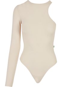 Urban Classics Damen Body "Urban Classics Damen Ladies Organic Stretch Asymmetric Body", beige, Gr. XL, 95% Baumwolle, 5% Elasthan, Bodies