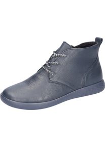 Waldläufer WALDLÄUFER Damen Schnürboots "H-CLOÉ", Gr. 6,5, blau, Nappaleder, unifarben, klassisch, Schuhe, Stiefelette, Bequemschuh in Komfortweite G (=weit)