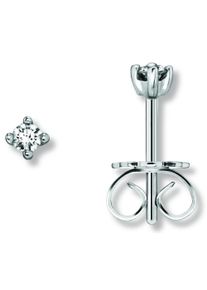 ONE ELEMENT Damen Paar Ohrhänger "0.1 ct Diamant Brillant Ohrringe Ohrstecker aus 585 Weißgold", Damen, 0.1 ct, Diamanten, silber, Diamanten,