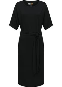 Ragwear Damen Shirtkleid "Pallerma", schwarz, Gr. S, Material: 70% Modal, 30% Polyester, Kleider, stylisches Sommerkleid mit Bindeband an der Taille