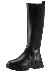 Geox Damen Stiefel "D VILDE D", Gr. 38, schwarz, Leder, unifarben, sportlich, Schuhe, Chunky Boot, Plateau Stiefel mit Plateausohle