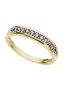 Firetti Damen Memoirering "Schmuck Geschenk Gold 333 Damenring Verlobungsring Goldring Memoire", 17, Gelbgold 333, weiß, Gelbgold 333, Fingerringe,