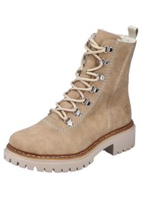 Rieker Damen Winterstiefelette, Gr. 40, beige, Lederimitat, klassisch, Schuhe, mit sportiver Schnürung