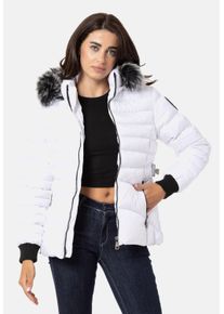 Cipo & Baxx CIPO & BAXX Damen Winterjacke "Jacken", weiß, casual, Gr. L, unifarben, 100% Polyester, Jacken, mit Kapuze, WM132