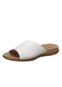 Gabor Damen Pantolette, Gr. 43, weiß, Leder, klassisch, Schuhe, Sommerschuh, Schlappen mit Best Fitting