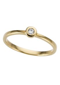 Firetti Damen Goldring "Schmuck Geschenk Gold 333 Damenring Verlobungsring Goldring Solitär", 16, 0,05 ct P2 = erkennbare Einschlüsse, Gelbgold