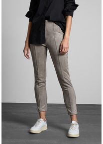 Street One Damen Stoffhose, beige, casual, Gr. 42, unifarben, Stoff, 90% Polyester, 10% Elasthan, Hosen, High Waist