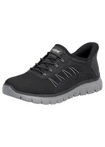 Rieker Herren Slip-On Sneaker, Gr. 40, schwarz, Textil, Lederimitat, sportlich, Schuhe, Halbschuh, Freizeitschuh, Schlupfschuh mit Gummizug