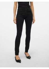 Véro Moda VERO MODA Damen Skinny-fit-Jeans "VMELLY MR SKINNY JEANS BLK NOOS", schwarz, modisch, Gr. S, Denim/Jeans, Obermaterial: 70% Baumwolle, 29% Polyester,