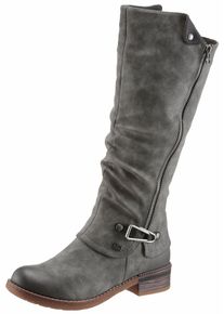 Rieker Damen Winterstiefel, Gr. 38, grau, Nubuklederimitat, used, klassisch, Schuhe, Langschaftstiefel, Warmfutter, mit Rieker TEX Membran