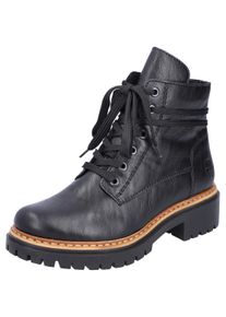 Rieker Damen Winterstiefelette, Gr. 36, schwarz, Lederimitat, klassisch, Schuhe, mit profilierter Laufsohle