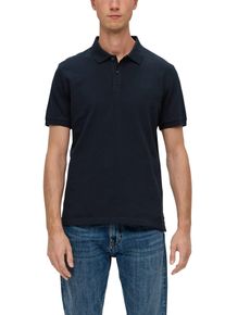 s.Oliver Herren Poloshirt, blau, casual, Gr. S, unifarben, Jersey, Obermaterial: 100% Baumwolle, Shirts, mit Logostickerei