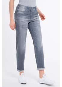 Recover Pants Damen Relax-fit-Jeans "Cindy", grau, casual, Gr. 44, unifarben, 97% Baumwolle;3% Elasthan, Jeans, mit zahlreichen Details