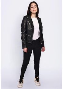 Mustang Damen Lederjacke "31020145", schwarz, Gr. S, Obermaterial: 100% Lammleder / Innenfutter: 90% Baumwolle, 10% Polyester / Wattierung: 100%