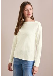 Cecil Damen Strickpullover, weiß, casual, Gr. XXL, unifarben, Web, 80% Baumwolle, 20% Nylon, Pullover, im soften Baumwoll-Mix