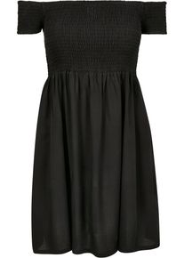 Urban Classics Damen Shirtkleid "Urban Classics Damen Ladies Smoked Off Shoulder Dress", schwarz, klassisch, Gr. XS, unifarben, 100% Viskose, Kleider