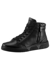 Ara Damen Schnürboots "ROM", Gr. 6, schwarz, Glattleder, unifarben, sportlich, Schuhe, Stiefelette, Bequemschuh mit Reißverschluss
