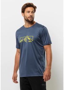 Jack Wolfskin Herren T-Shirt "PEAK GRAPHIC T M", blau, Gr. S, 100% POLYESTER, Shirts
