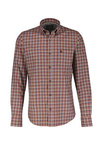 Lerros Herren Karohemd "Lerros Kariertes Herrenhemd mit Button-down-Kragen", beige, Gr. S, 100% Baumwolle, Hemden