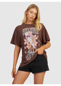 Roxy Damen Oversize-Shirt "Sweet Janis", braun, Gr. M, 50% Baumwolle, 50% Baumwolle, Shirts