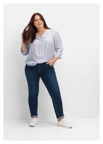 sheego Damen Stretch-Jeans "Große Größen", blau, casual, Gr. 48, unifarben, Obermaterial: 99% Baumwolle, 1% Elasthan, Jeans, im komfortablen