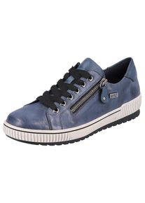 Remonte Damen Plateausneaker, Gr. 37, blau, Leder, sportlich, Schuhe, Freizeitschuh, Halbschuh, Schnürschuh mit Außenreißverschluss