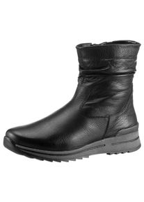 Ara Damen Schlupfboots "OSAKA", Gr. 6, schwarz, Glattleder, unifarben, sportlich, Schuhe, Stiefelette, Keilabsatz, Casual-Boots in Komfortweite H =