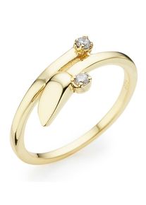 HECHTER PARIS Damen Fingerring "Schmuck Geschenk Silber 925 Damenring Blüte", 56, Silber 925 (Sterlingsilber), 1,6mm, gold, Silber 925