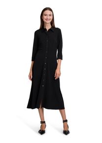 Betty Barclay Damen Hemdblusenkleid "Betty Barclay Hemdblusenkleid mit Kragen", schwarz, modisch, Gr. 36, Obermaterial: 95% Polyester, 5% Elasthan.,